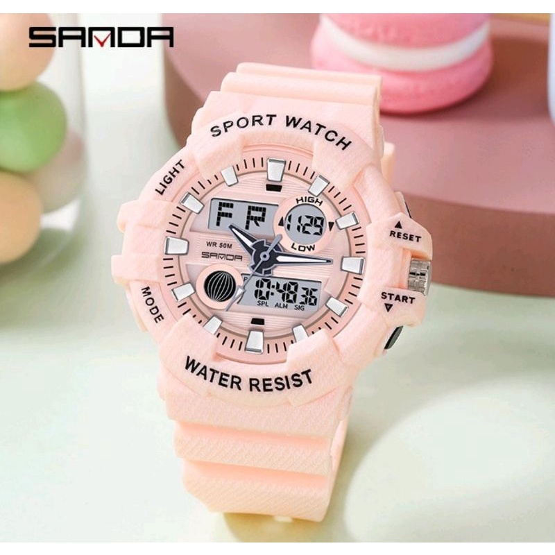 TERVIRALLL !!! Jam Tangan Wanita 0SANDA 3038 Jam Tangan Pria Wanita Digital Analog Tali Rubber Anti Air