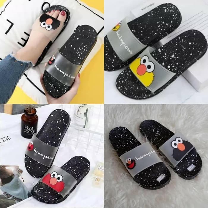  Sandal  Wanita Elmo  Champion  SDL118 HITAM Shopee Indonesia