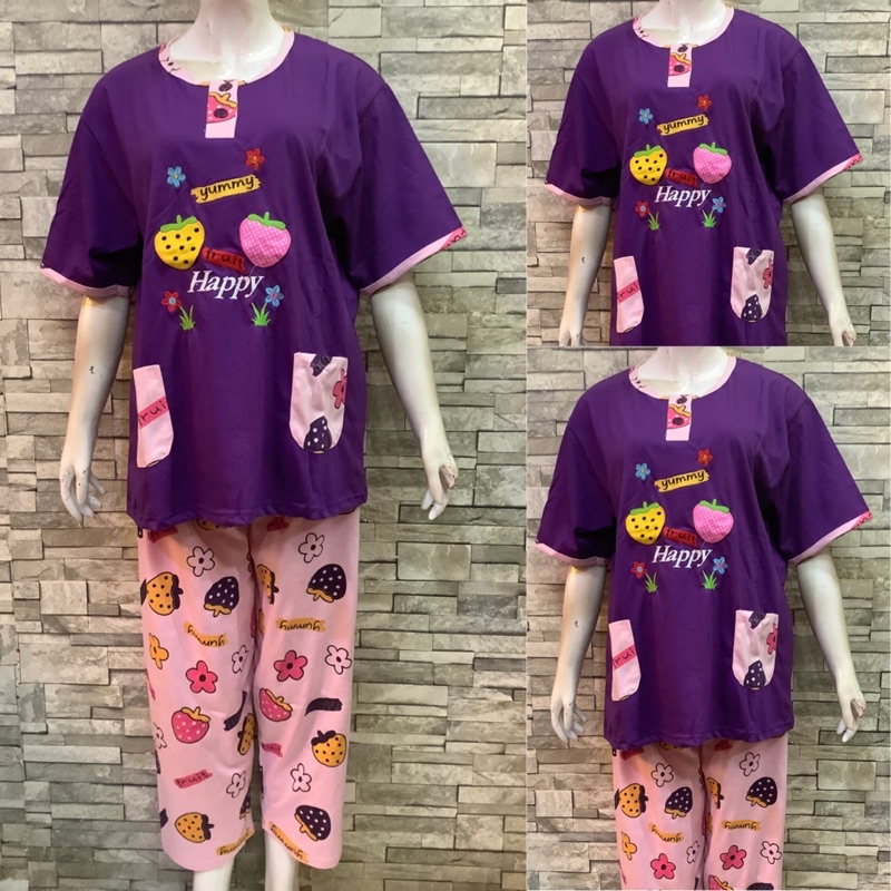 JUMBO CP DAILILAN  | BAJU TIDUR WANITA DEWASA | COD | PIYAMA-Yummy Ungu