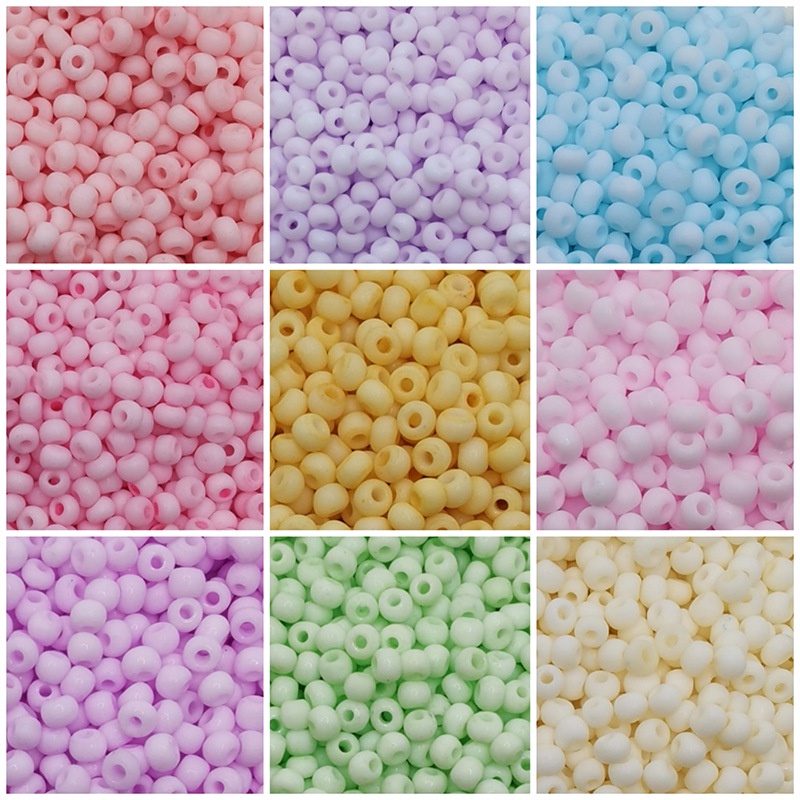 330pcs Manik-Manik Kaca Matte 8 / 0 Macaroon Bulat 3mm Berat 12g Untuk Membuat Perhiasan DIY