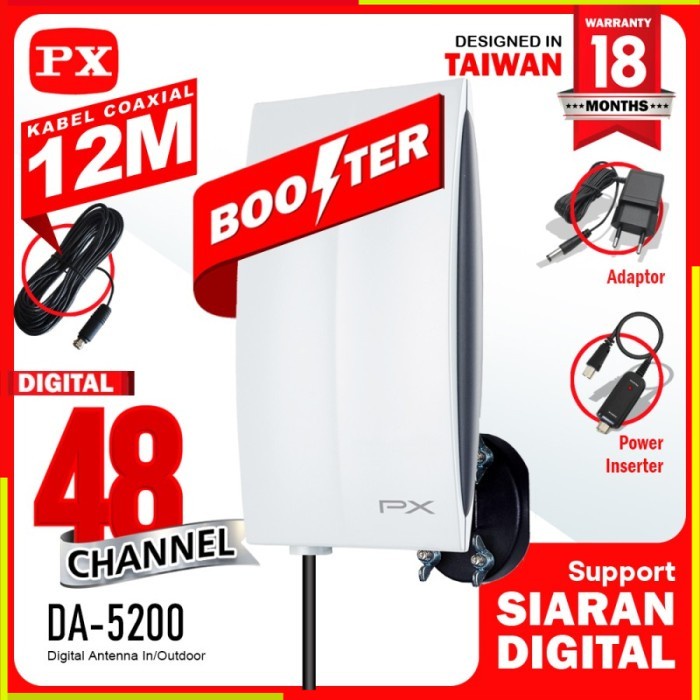 ANTENA TV DIGITAL INDOOR BOOSTER PX DA5200 ANTENA ANTENE ANTENNA TV DIGITAL LED PLASMA TV INDOOR OUT