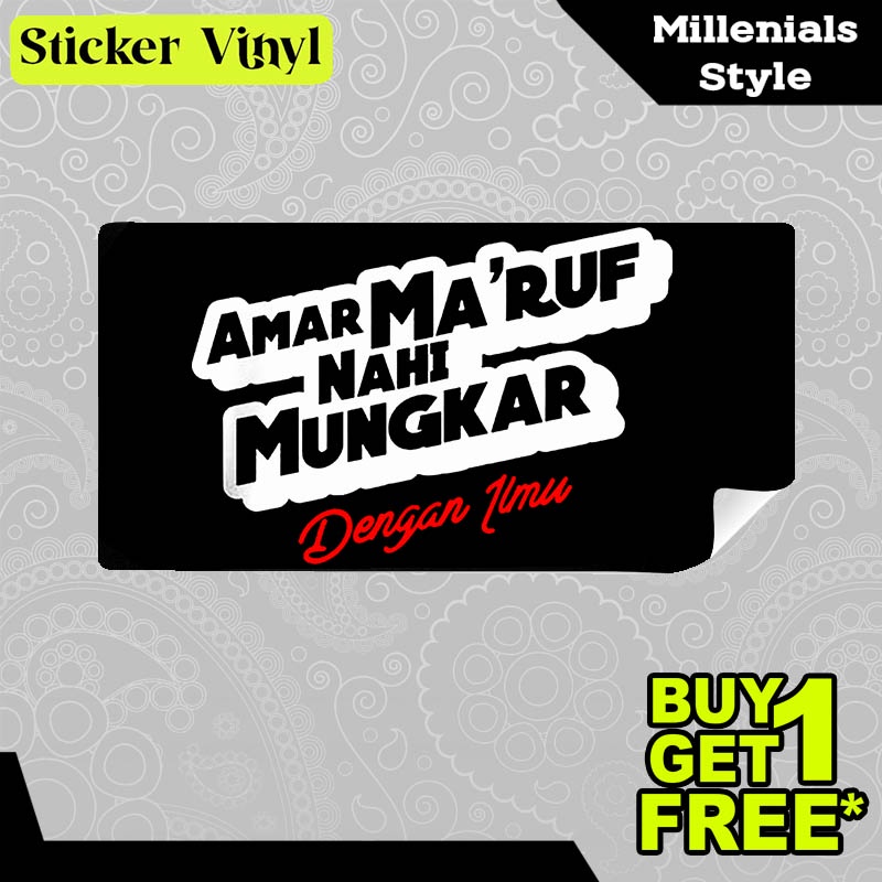 

Stiker Sticker Amar Ma'ruf Nahi Munkar Dengan Ilmu Mengajak Kebaikan Menjauhi Kemungkaran Aesthetic Bahan Vinyl Satuan Anti Air