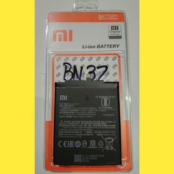 Batterai Xiaomi Redmi 6 / Redmi 6A / BN 37 Model Original Baterai BN37