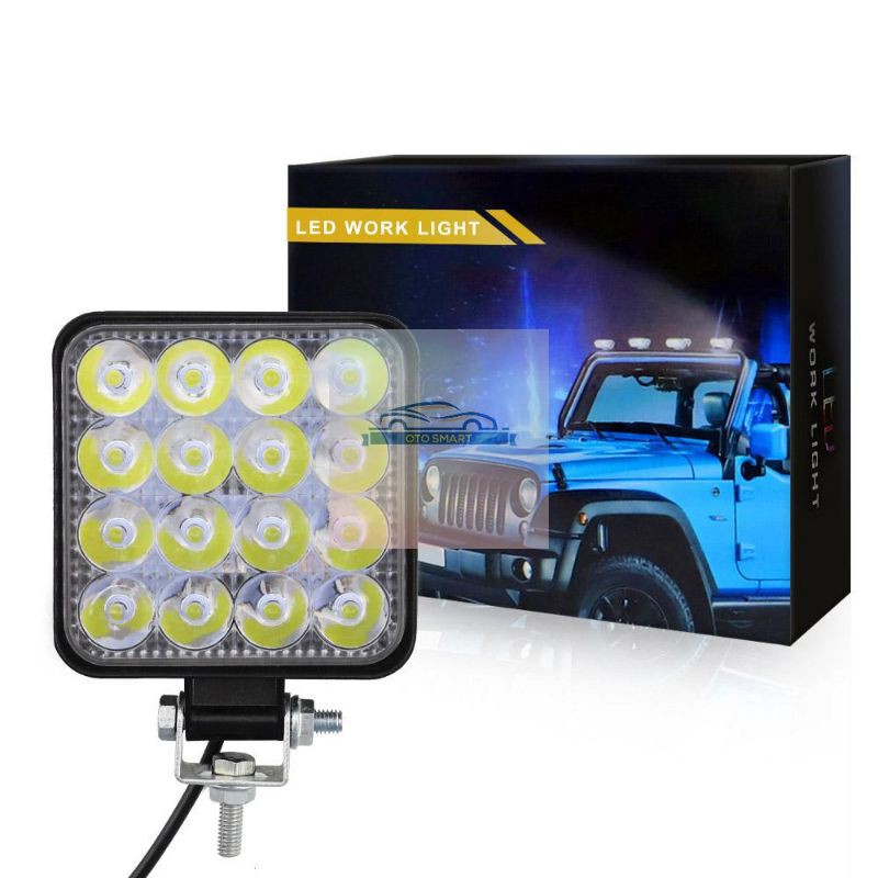 Lampu Tembak Sorot LED Worklight 16Mata  27Watt 12V&amp;24V  Kotak&amp;Bulat Mobil&amp;Motor