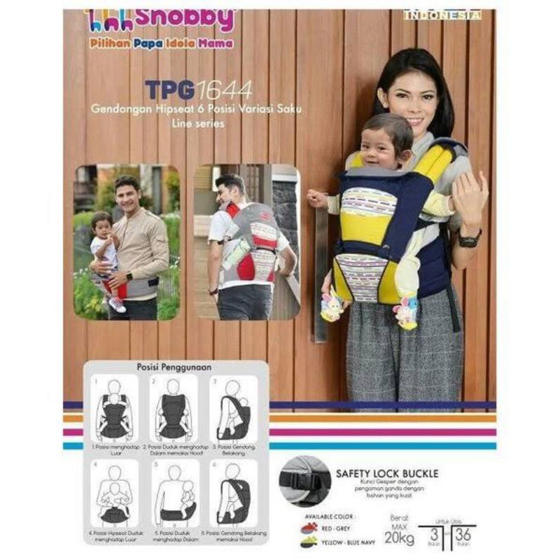 SNOBBY GENDONGAN HIPSEAT 6 POSISI VARIASI SAKU LINE SERIES TPG 1644