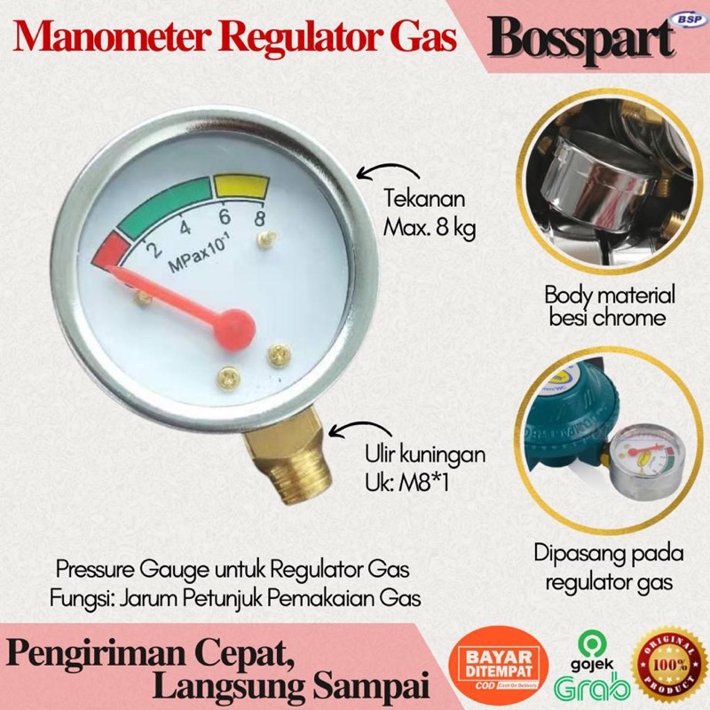 Meteran Regulator Gas Quantum / Pressure Gauge Regulator Gas / Manometer Regulator Gas l