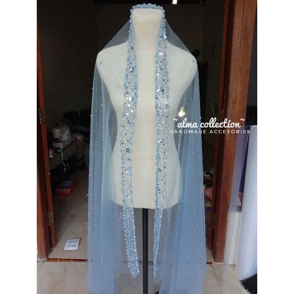 veil/Slayer pengantin 5cm ALUNA mewah by alma collection