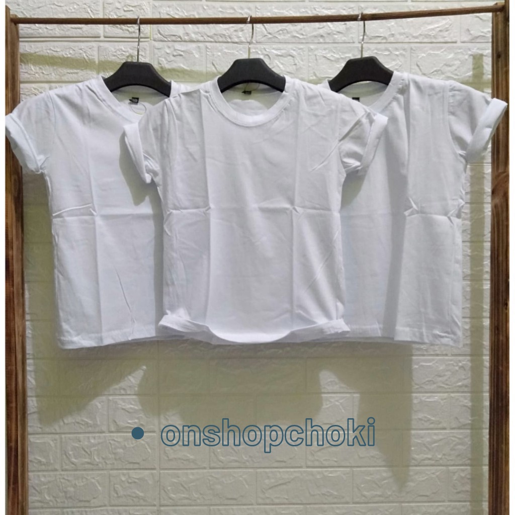 Kaos Polos Anak-anak Ideal Usia 2-16th Unisex Cowok/Cewek Kaos Oblong Anak Pakaian Anak