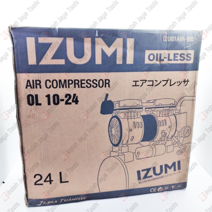 IZUMI 1HP OL1024 Kompresor Angin SILENT 1 HP 750 Watt 24 Liter Oilless