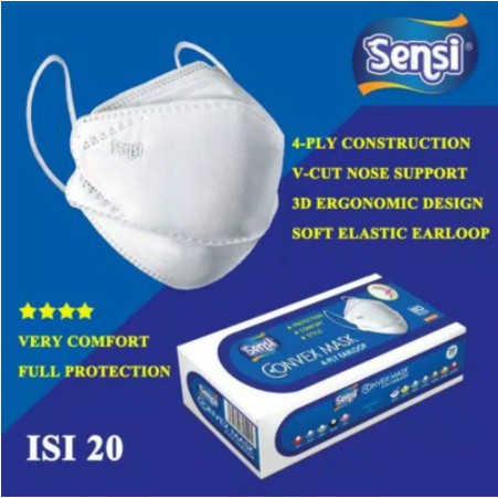 Sensi Convex Mask 4ply / Masker Convex Sensi isi 20 4ply