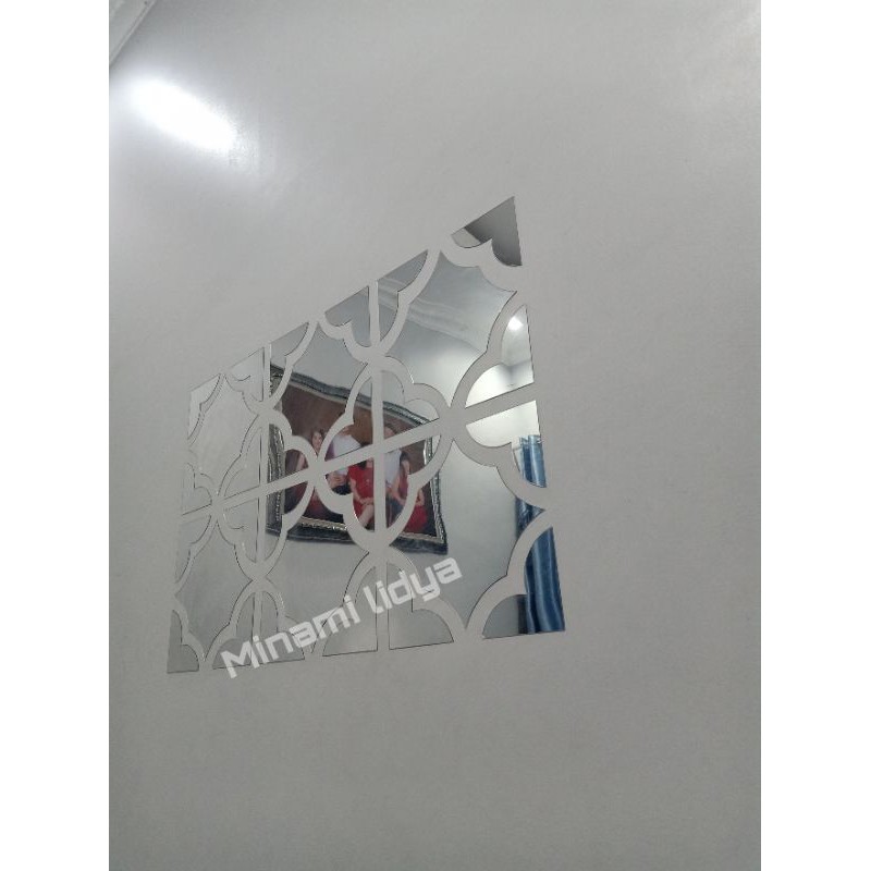 DIY Wall stiker dinding dekorasi rumah model cermin mirror impor geometri