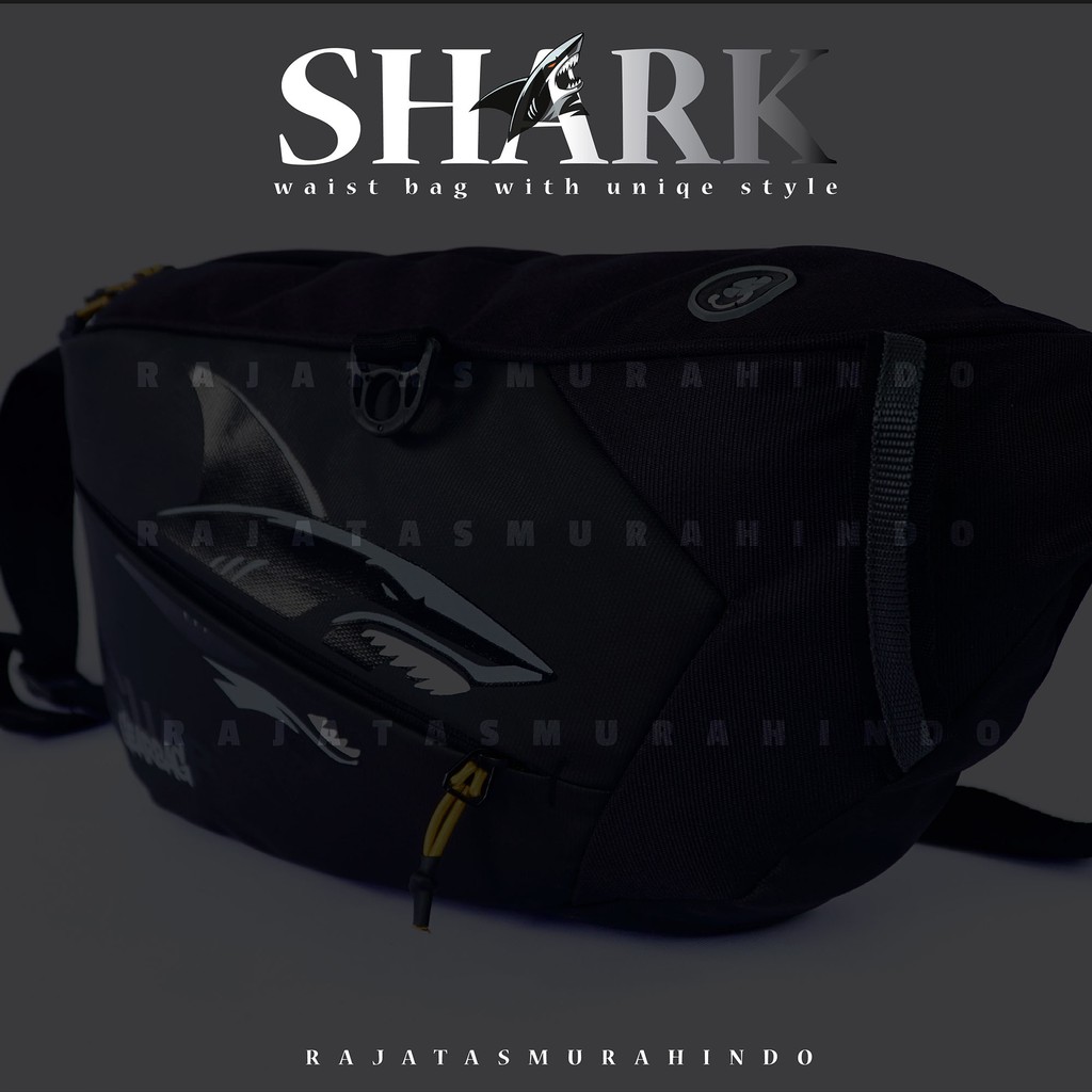 Gear Bag 13118 - Shark Waist Bag - Waist Bag Motif Shark With Earphone Hole