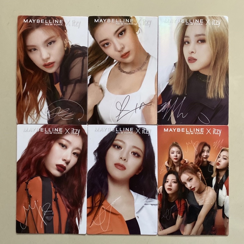 itzy x maybelline new york press play signed hologram photocard