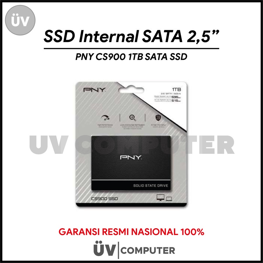 ssd internal sata 3 iii 2 5  inch pny cs900 1tb pc komputer laptop