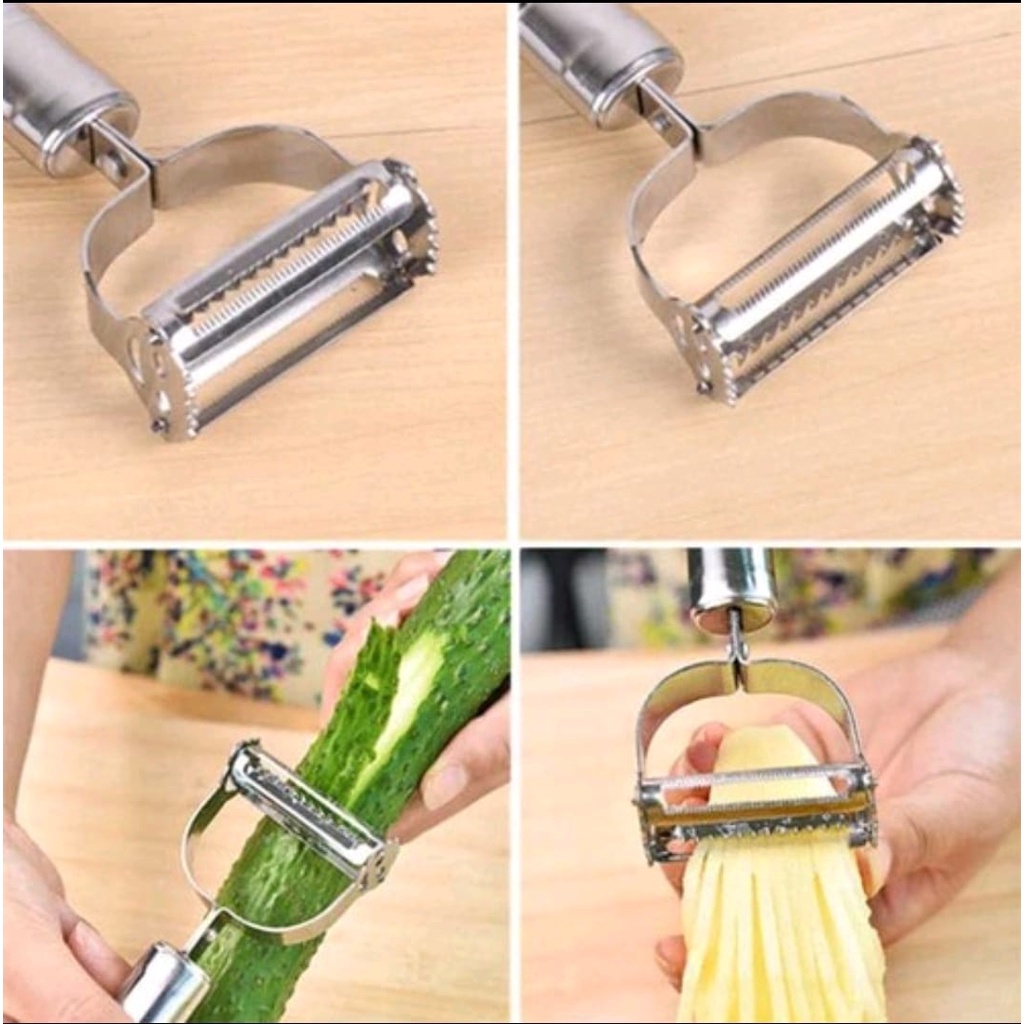 PEELER GRATER STAINLESS STEEL PISAU PENGUPAS BUAH PENYERUT SAYUR 2 IN 1