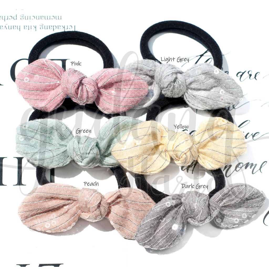 Karet Rambut Pita Lace Gliter Ikat Rambut Ribbon Gliter Lucu Imut Unik Hairband GH 200107