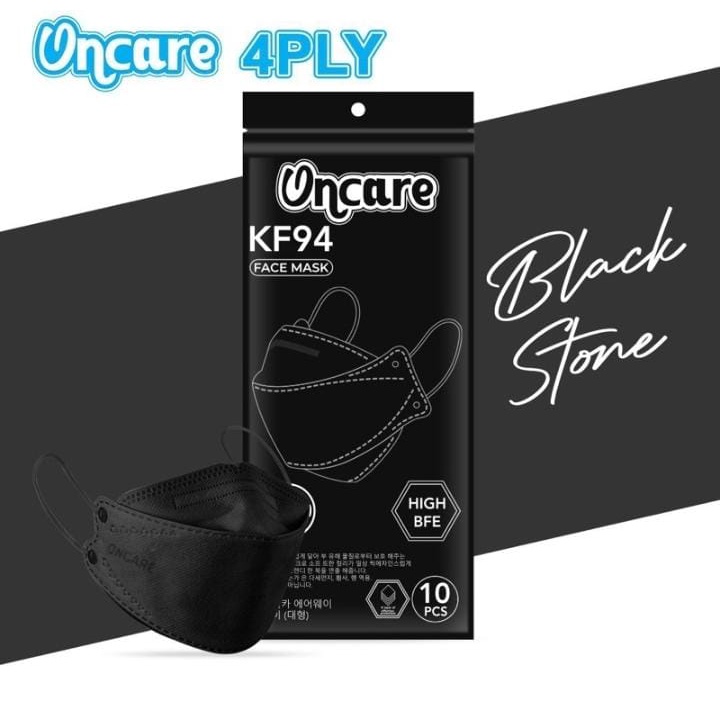 Masker / masker kf94  ful hitam oncare/ fasemask / masker kf94 / isi 10 / kf94