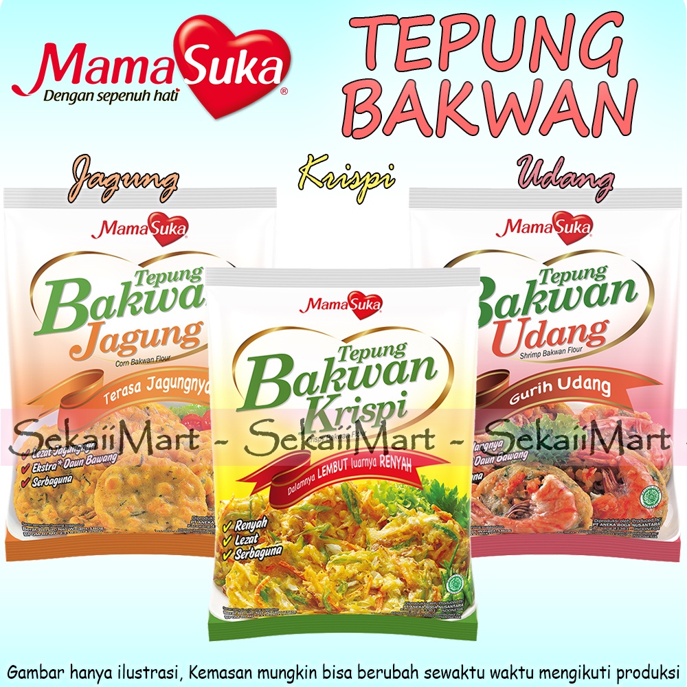 

MAMASUKA Tepung Bakwan Goreng Semua Rasa - MAMA SUKA Tepung Bakwan Rasa Udang Jagung Krispi