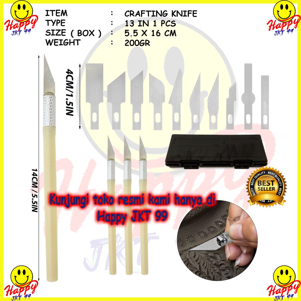 [ HAPPY JKT 99 ] ALAT UKIR POTONG PISAU KERAJINAN TANGAN TOOL KNIFE CUTTING STICKER DECAL KAYU CRAFT 13PCS