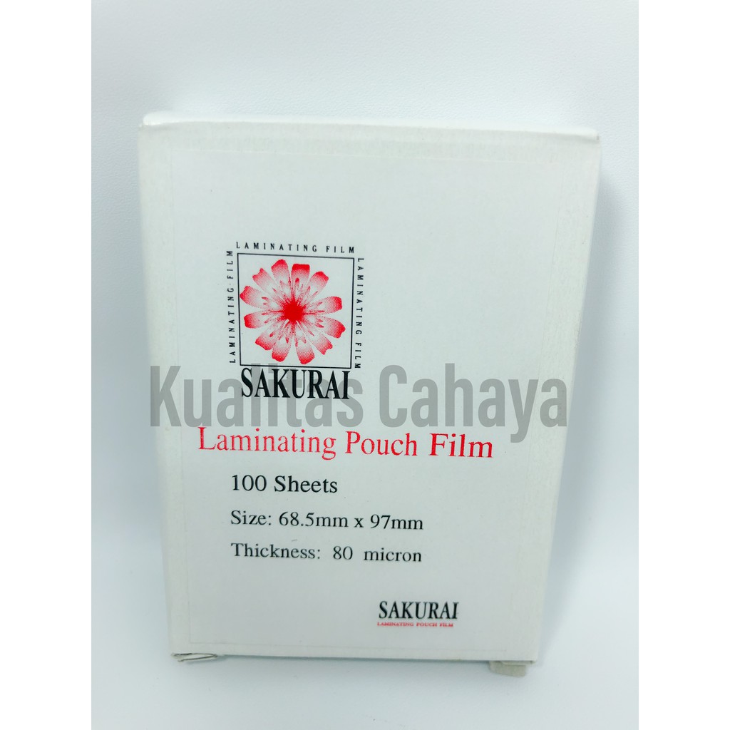 Plastik Laminating SAKURAI KTP ukuran 68.5mm x 97mm 80micron