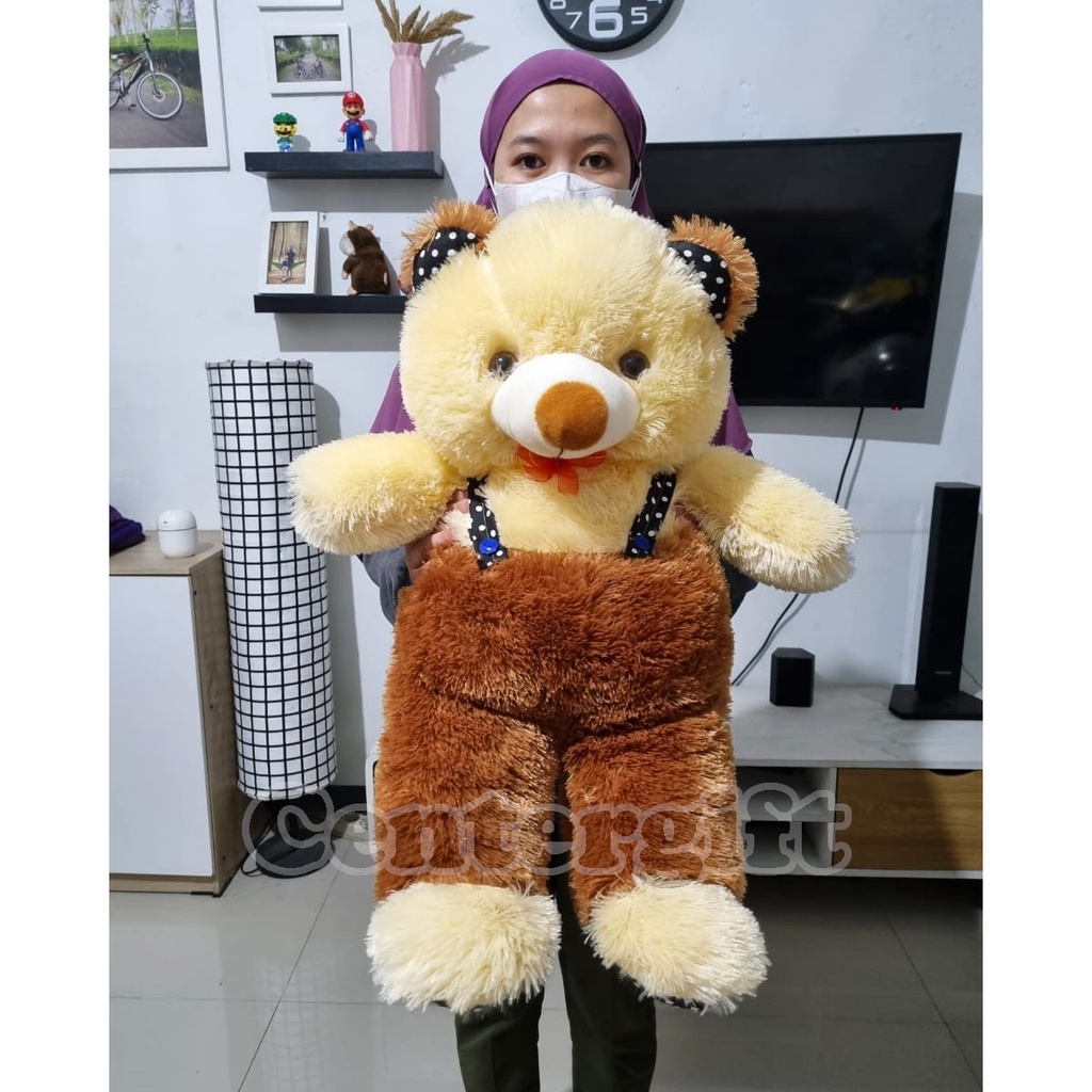 Boneka Teddy Bear OverAll Jojon 65CM Dijamin Besar Termurah