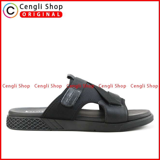 SANDAL SLIDE PLAYBOY PRIA ORIGINAL CASUAL BRANDED ASLI HITAM PL40