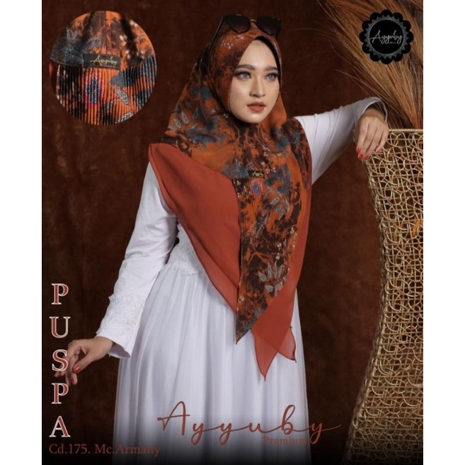 ORI AYYUBY HIJAB KHIMAR CERUTI PUSPA MOTIF PRISKET PREMIUM ORIGINAL AYUBI BERGO CERUTY DESVIKA DESVI