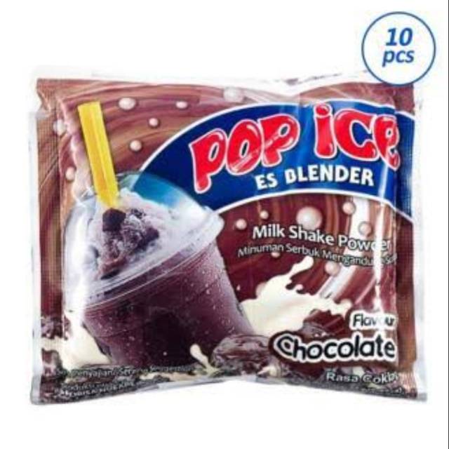 

Pop ice cokelat perrenteng isi 10 sachet