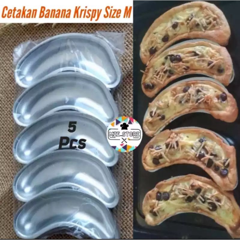 5 PCS CETAKAN KUE BANANA CRISPY ALUMUNIUM PRESS TEBAL