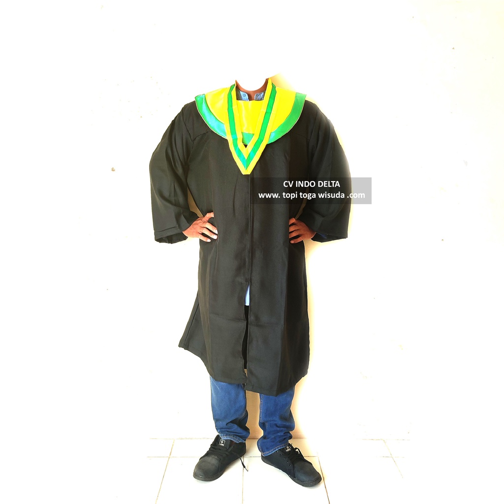 Pakaian Toga Wisuda Baju Anak TK SD SMP SMA Kuliah Set BAHAN SATIN dengan topi samir kalung tanpa medali di foto itu hanya contoh saja