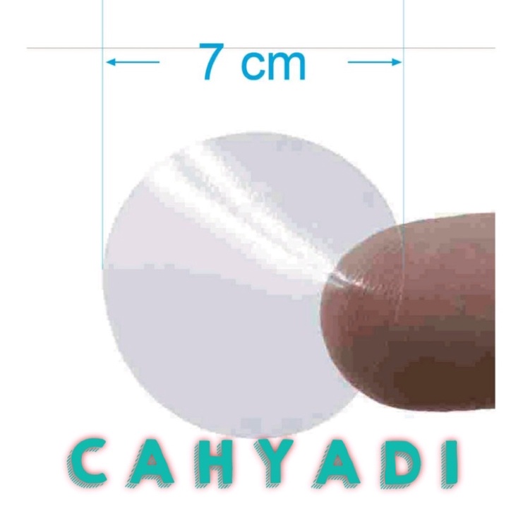 

Sticker Transparant Bening Bulat Diameter 7 cm Polos
