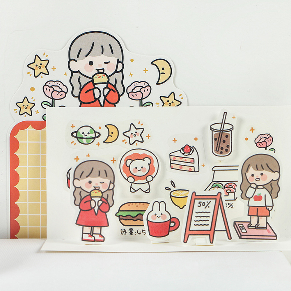 Stiker Kertas Gambar Kartun Lucu Gaya Jepang Korea Untuk Buku Catatan Diary Diy Shopee Indonesia