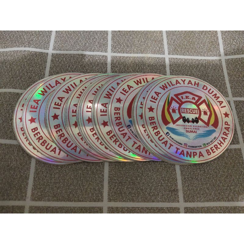 

Stiker Print Cut bahan Hologram