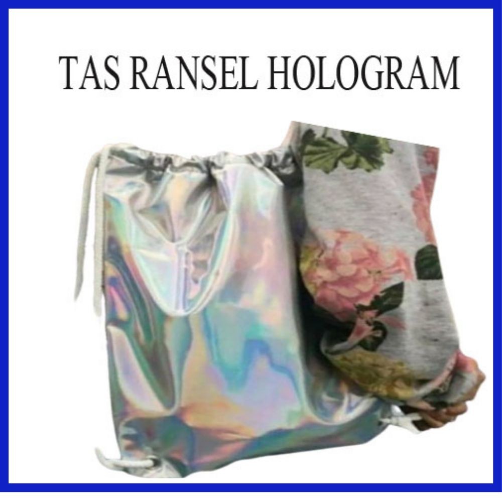 Promo Tas ransel serut wanita bahan hologram stringbag hologram stringbag kpop taswanita tas sekolah