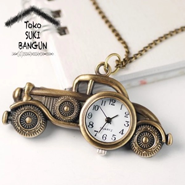 VARIOUS Pocket Watch Bronze Vintage Pendant Chain Kalung Jam Saku