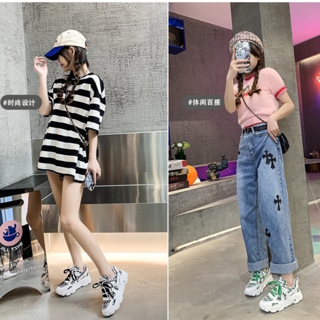 TBIG [COD] Sneakers Import Ulzzang MDR22 Sepatu Fashion Gaya Korea Style Sepatu Wanita Kuliah Kerja