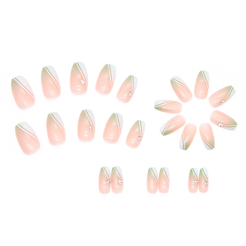 Z376 24pcs / Kotak Kuku Palsu Full Cover Untuk Dekorasi Nail Art