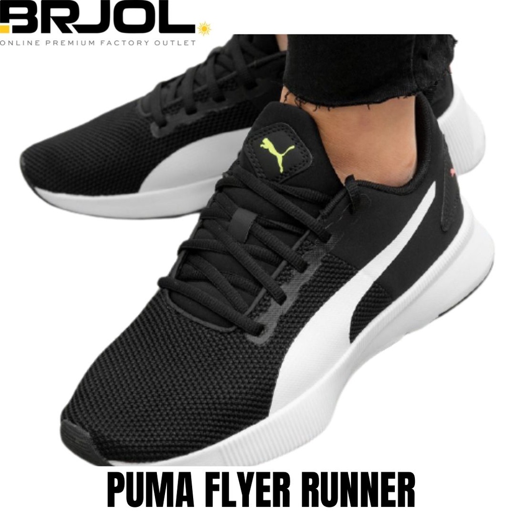 SEPATU LARI PRIA RUNNING ORIGINAL PUMA FLYER RUNNER BLACK 19225702 MEN