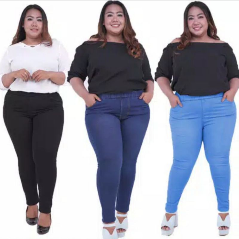 (27-42) Celana Jeans super jumbo wanita | jegging jeans murah | jeans wanita jumbo | legging jumbo