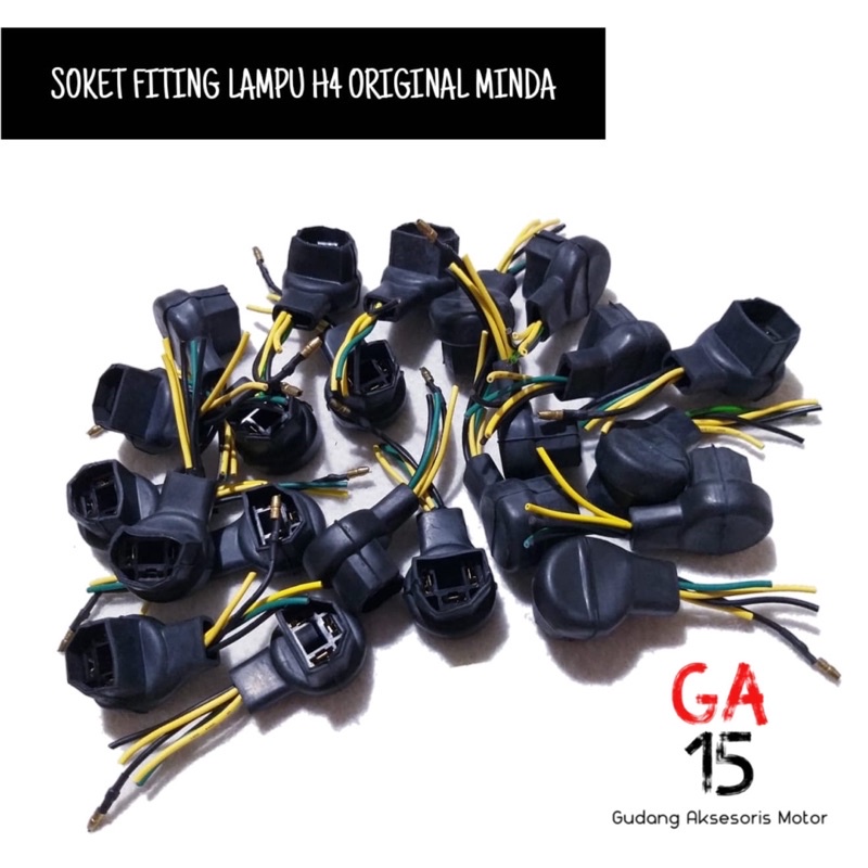 SOKET LAMPU H4 • FITING SOKET LAMPU MOTOR MOBIL ORIGINAL MINDA