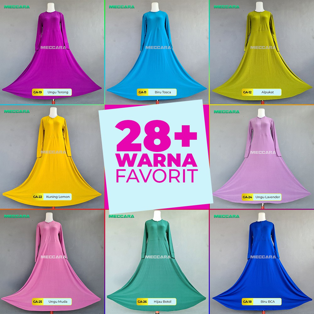 Baju Gamis Polos Bahan Jersey Premium - Gamis Polos Warna Lengkap