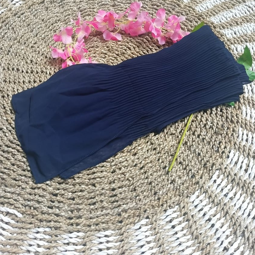 (lanjutan warna part 2)Pashmina Plisket Shawl/Pashmina Plisket Pashmina Diamond crep/Pashmina pleate-navy
