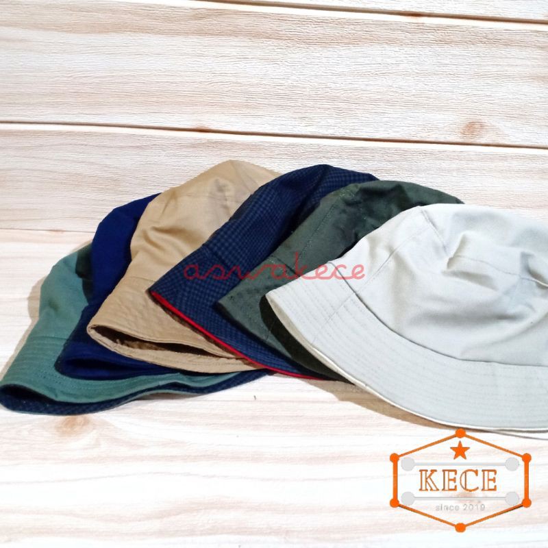 Topi Bucket Polos Warna Random