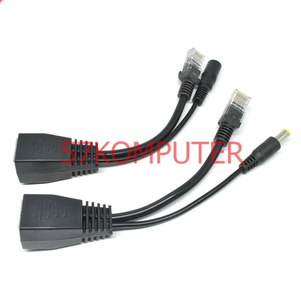 Kabel POE Splitter Sambungan Kabel Router, IP Kamera, CCTV 100MBPS POE Passive PoE Power Over Ethernet Cable with Male &amp; Female untuk mensupply tenaga melalui kabel ethernet untuk menyalakan IP Kamera, CCTV dan peralatan yang menggunakan PoE