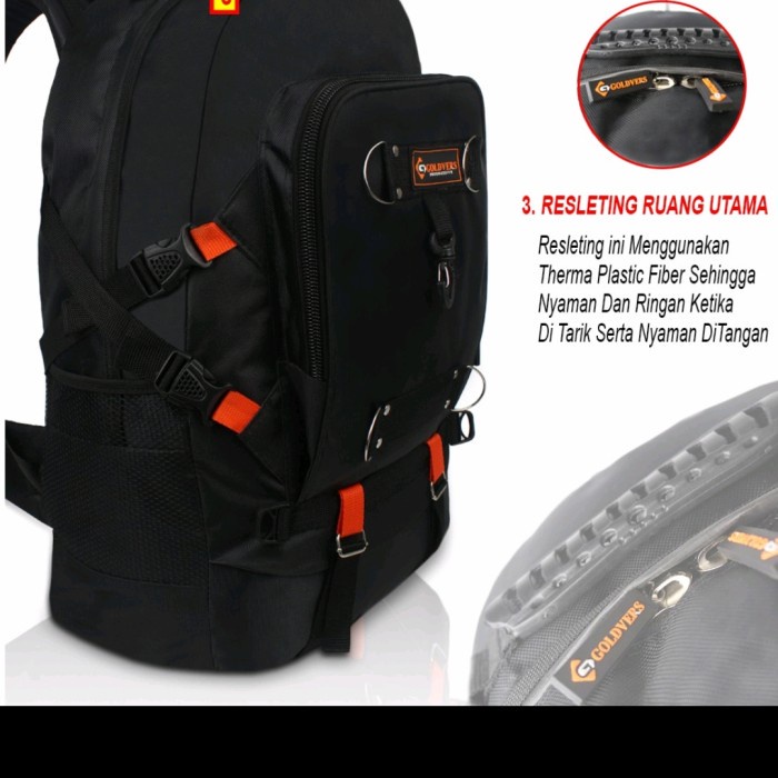 Backpack Pria  TAS RANSEL BESAR ORIGINAL TAS RANSEL JUMBO TAS TNI POLISI - Hitam canvas laptop tacti