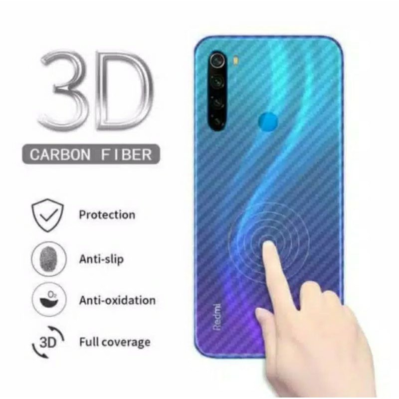 Garskin Carbon Realme 5 pro Anti Gores Belakang Garskin Back Transparan Motif Putih