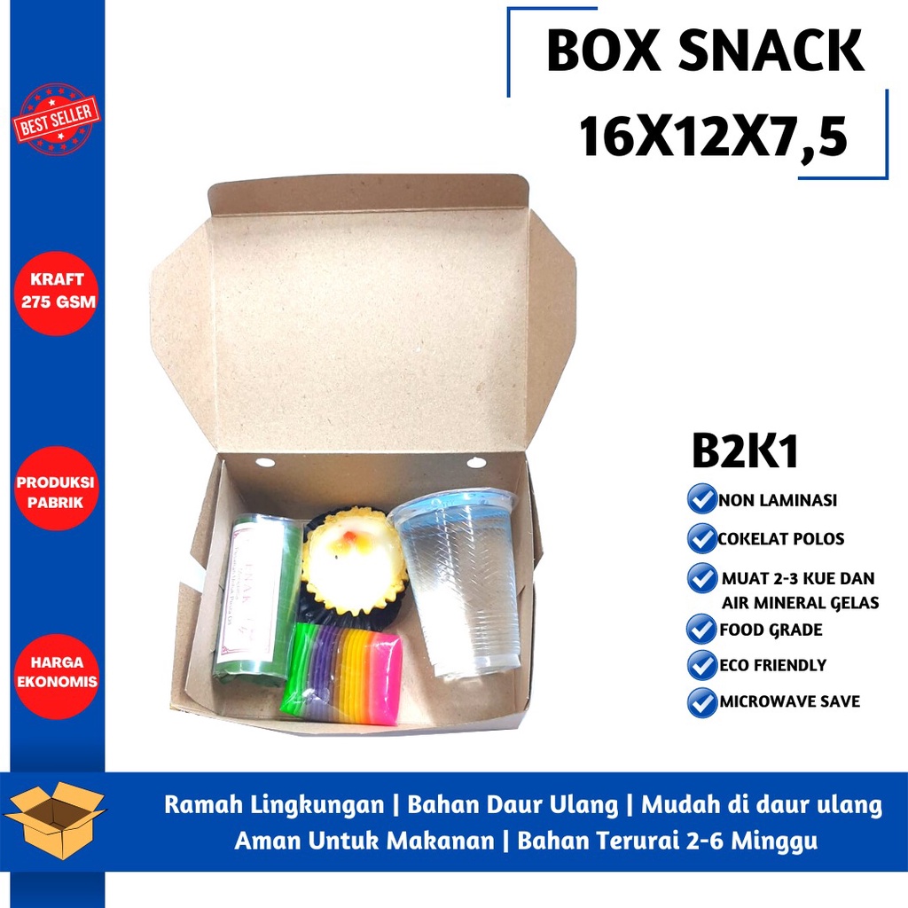 Box Snack Dus Kue Snack Box 16x12 (B2K1-16X12X7.5 Cm)