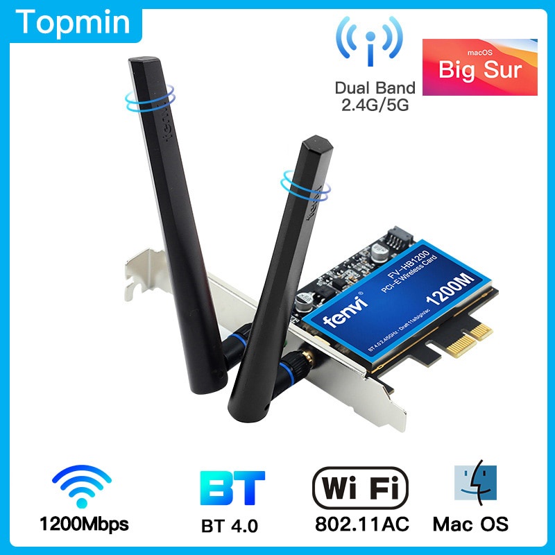 PREORDER 1200Mbps PCIe Wireless Adapter For MacOS Hackintosh Windows 11 10 Wifi Wlan Card Bluetooth 