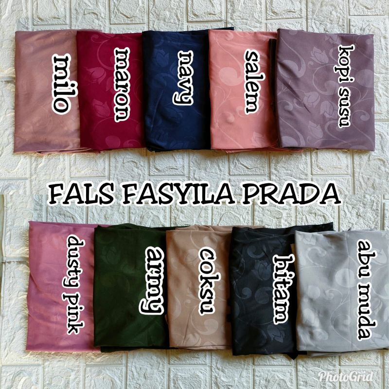 (Ori Fals) FASYILA PRADA •jilbab instan jersey 3D rose•kerudung pet renda