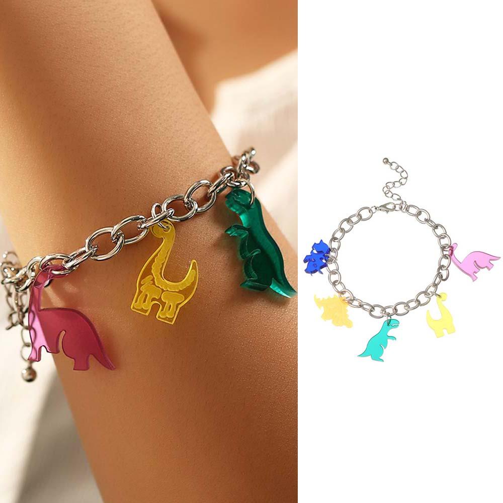 Needway Dinosaurus Gelang Hadiah Ulang Tahun Wanita Lucu Permen Warna Kartun Fashion Perhiasan